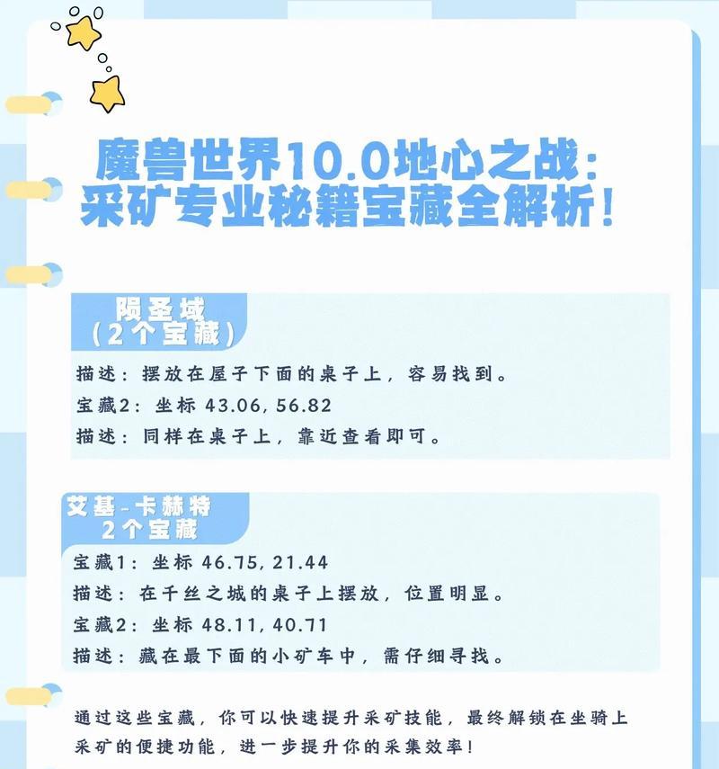 魔兽世界中学习采矿专业需要哪些步骤？有什么技巧？
