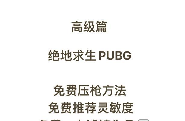 绝地求生刺激战场攻略（百分百实用技巧带你吃鸡）